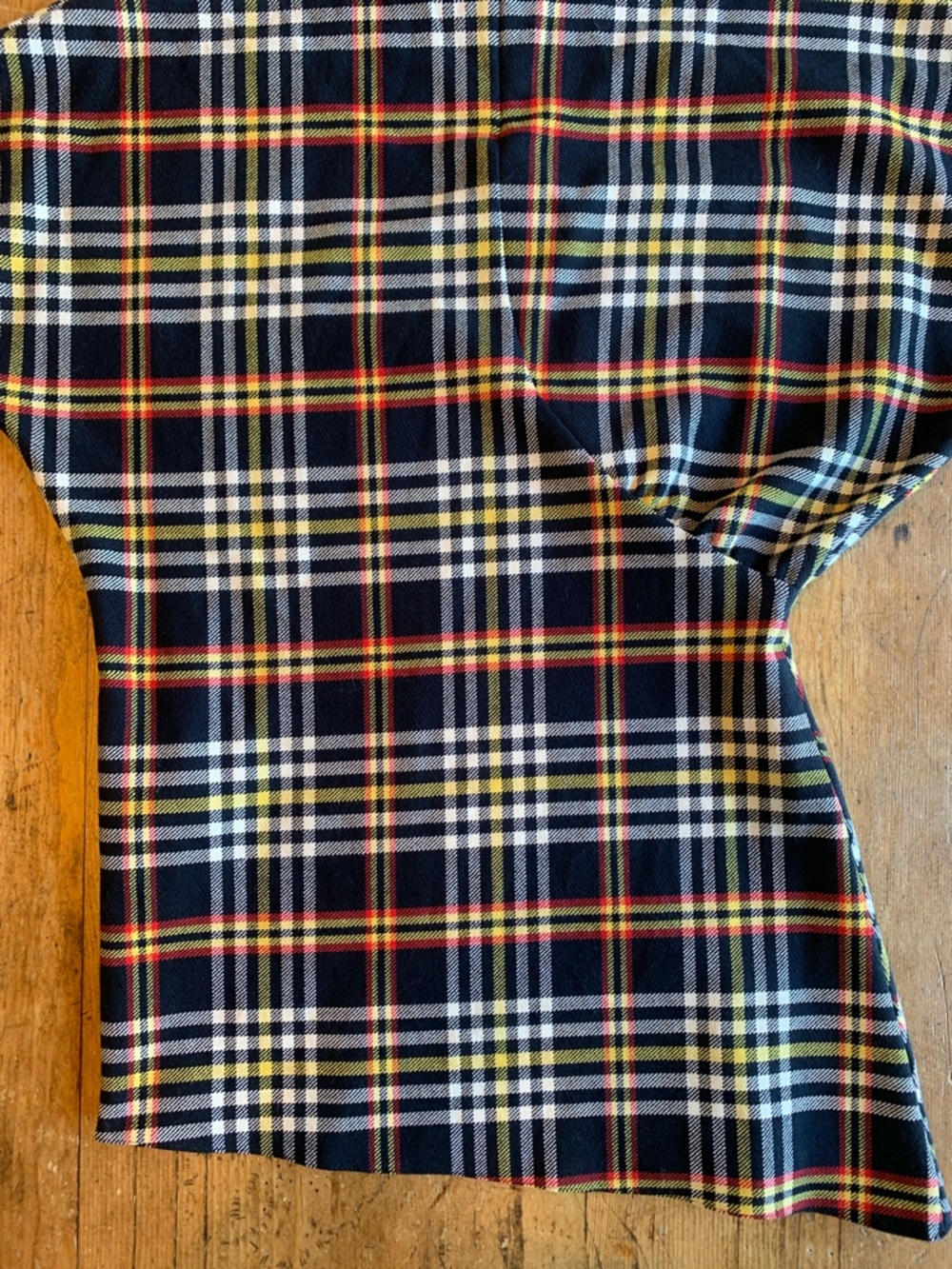 Zara Woman Black Plaid Top with Yellow and Red Accents - Picture 10 of 16